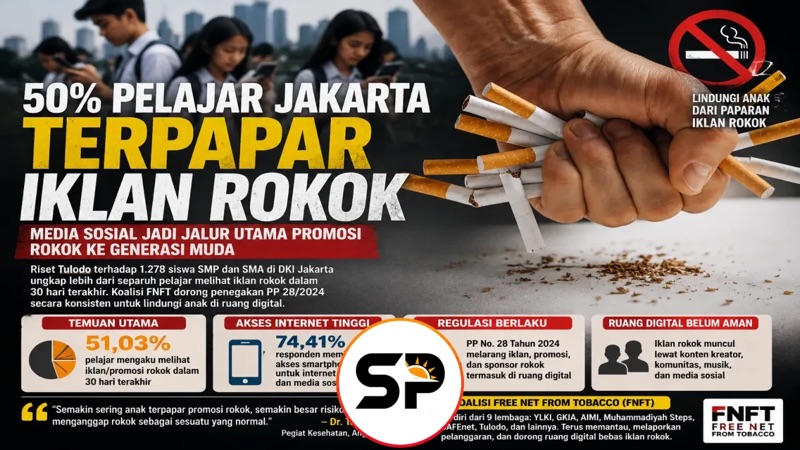 Alarm untuk Orang Tua! Lebih dari 50 Persen Pelajar Jakarta Terpapar Iklan Rokok di Internet